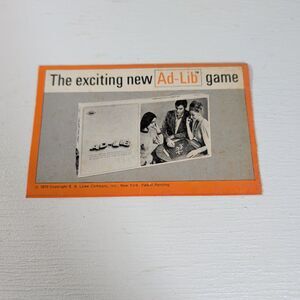 Vintage 1970 E.S. Lowe Ad-Lib Promotional Brochure